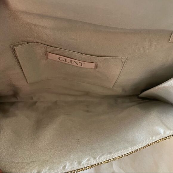 Glint beaded jeweled silver platinum evening bag clutch - Picture 13 of 16